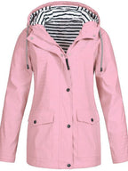 Women's Waterproof Rain Jacket Hooded Windproof Outdoor Hiking Lightweight - Lolly 