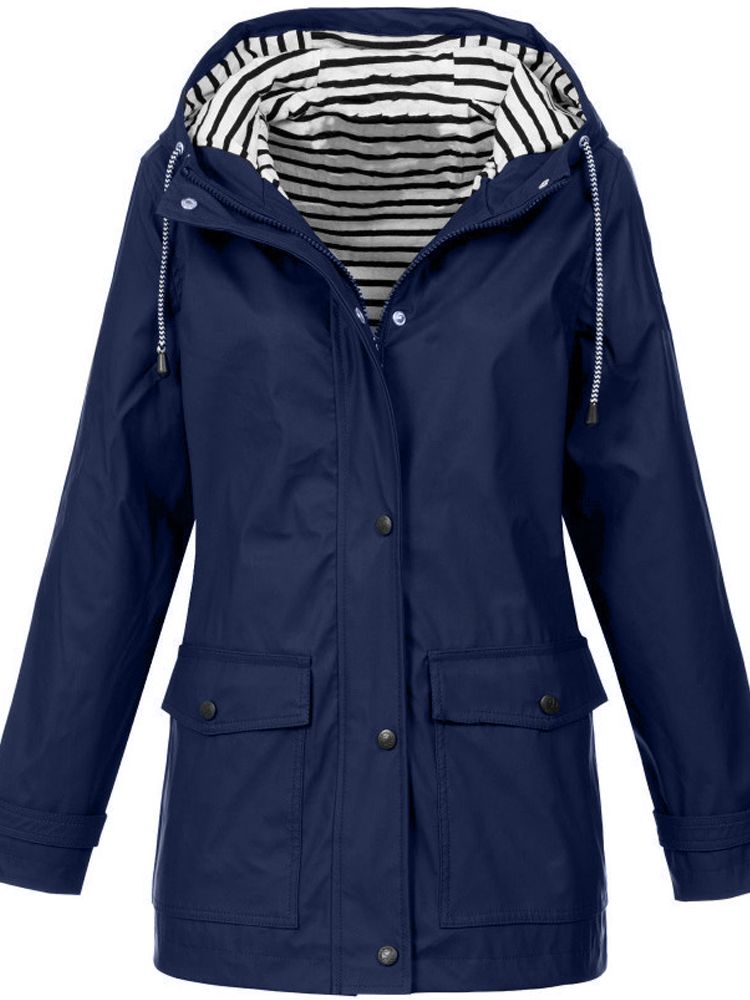 Women's Waterproof Rain Jacket Hooded Windproof Outdoor Hiking Lightweight - Lolly 