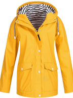 Women's Waterproof Rain Jacket Hooded Windproof Outdoor Hiking Lightweight - Lolly 