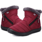Women's Waterproof Snow Boots Faux Fur Lined Side Zipper Ankle Winter Cold Weather - Lolly 