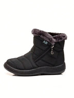 Women's Waterproof Snow Boots Faux Fur Lined Side Zipper Ankle Winter Cold Weather - Lolly 