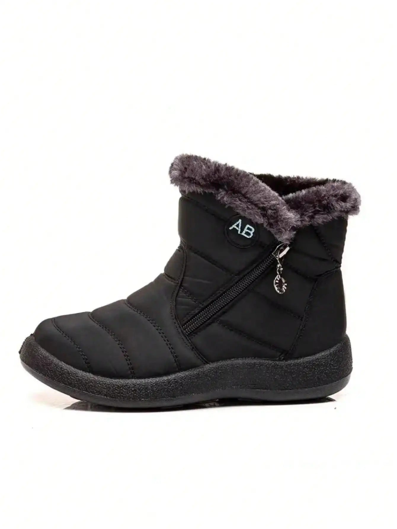 Women's Waterproof Snow Boots Faux Fur Lined Side Zipper Ankle Winter Cold Weather - Lolly 