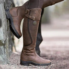 Women's Waterproof Tall Riding Boots Equestrian Full-Grain Leather Side Zip - Lolly 