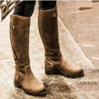 Women's Waterproof Tall Riding Boots Equestrian Full-Grain Leather Side Zip - Lolly 