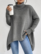 Women's Winter Cashmere Turtleneck Sweater Oversized Relaxed Fit Soft Warm Casual Elegant – Ella - Lolly 