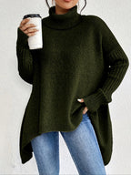Women's Winter Cashmere Turtleneck Sweater Oversized Relaxed Fit Soft Warm Casual Elegant – Ella - Lolly 