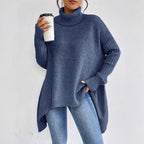 Women's Winter Cashmere Turtleneck Sweater Oversized Relaxed Fit Soft Warm Casual Elegant – Ella - Lolly 