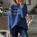 Women's Winter Nordic Pattern Sweater Relaxed Fit Cozy Knit Fairisle Warm Casual Pullover – Dana - Lolly 