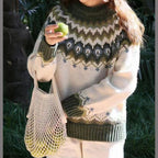 Women's Winter Nordic Pattern Sweater Relaxed Fit Cozy Knit Fairisle Warm Casual Pullover – Dana - Lolly 